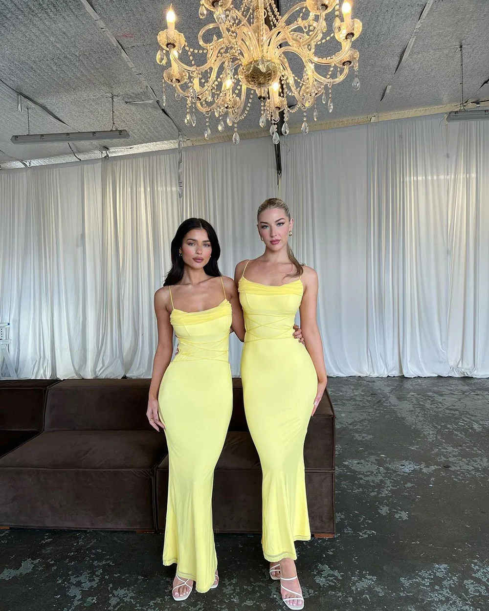 Yellow Simple Prom Gowns Satin Evening Dresses Prom Dress Gown Outfit Mermaid Party Dress