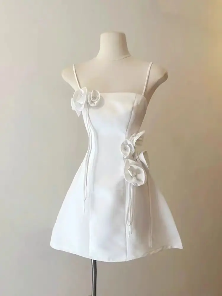 New French Style Fragrant 3D Flower Women's Dress