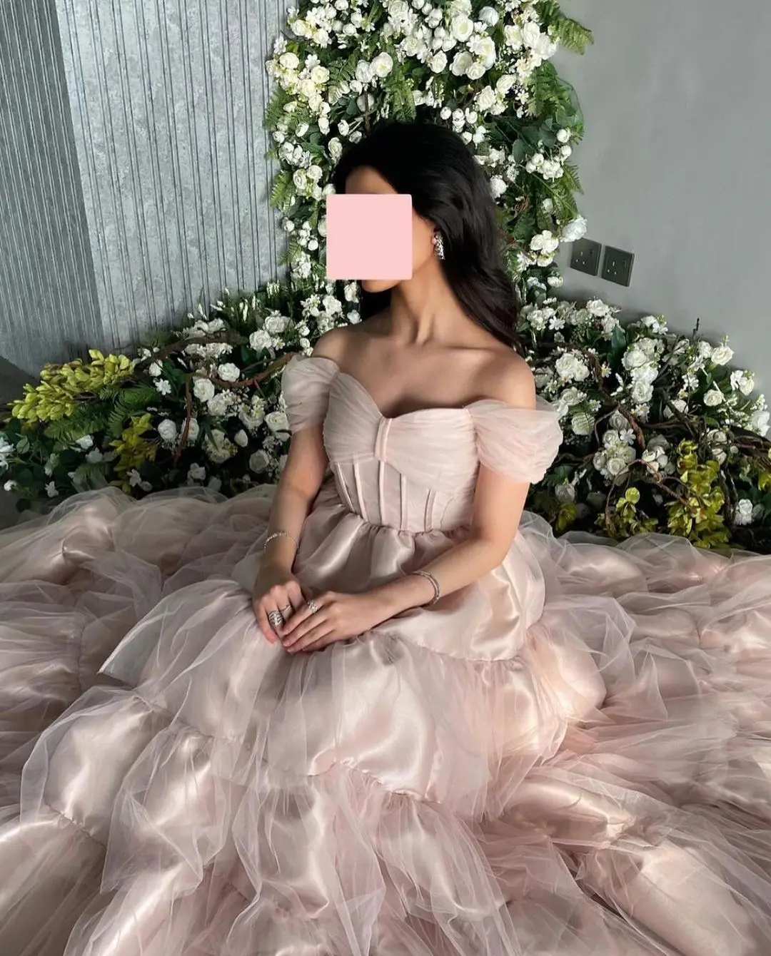 Off-Shoulder A-Line Floor-Length Princess Customized Formal Occasion Dresses