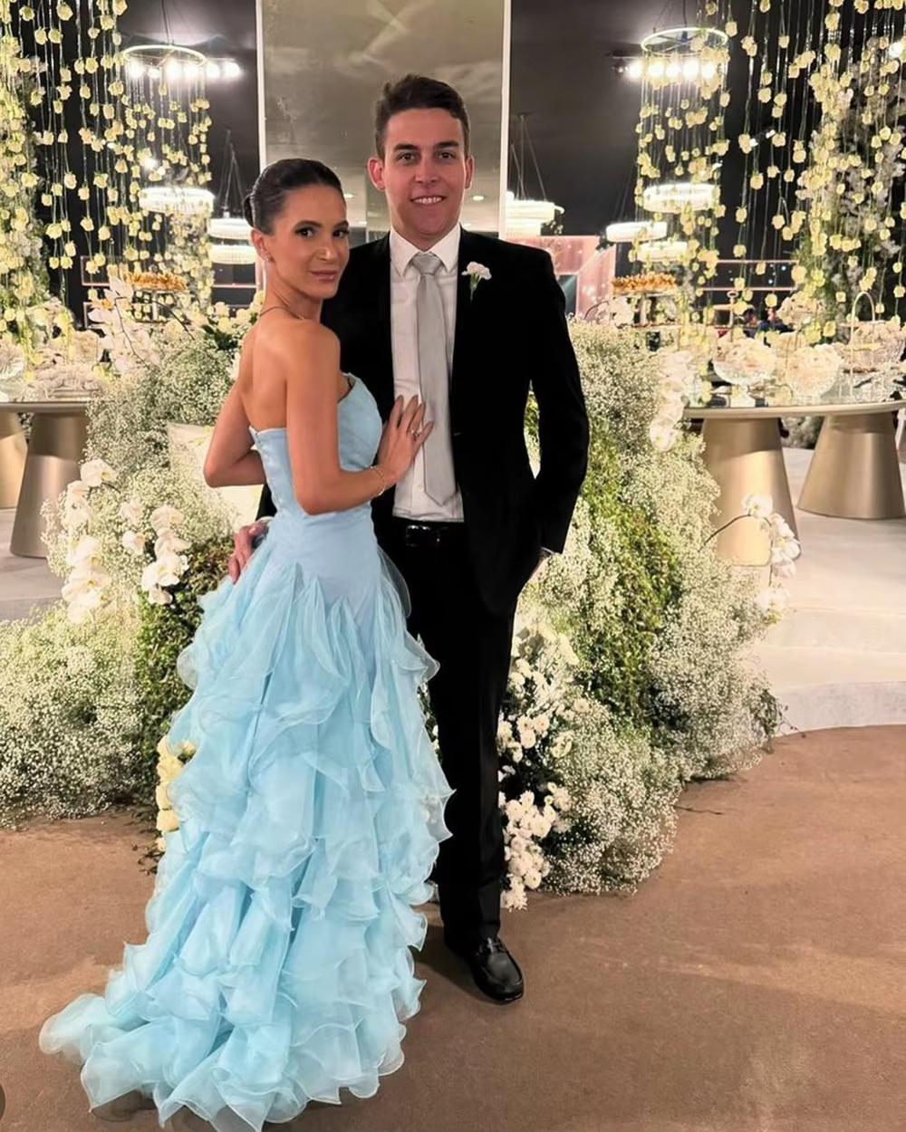 Sky Blue Evening Dresses Ruffles Wedding Guest Dress Engagement Brides Dress Customized Party Gown Special Occasions
