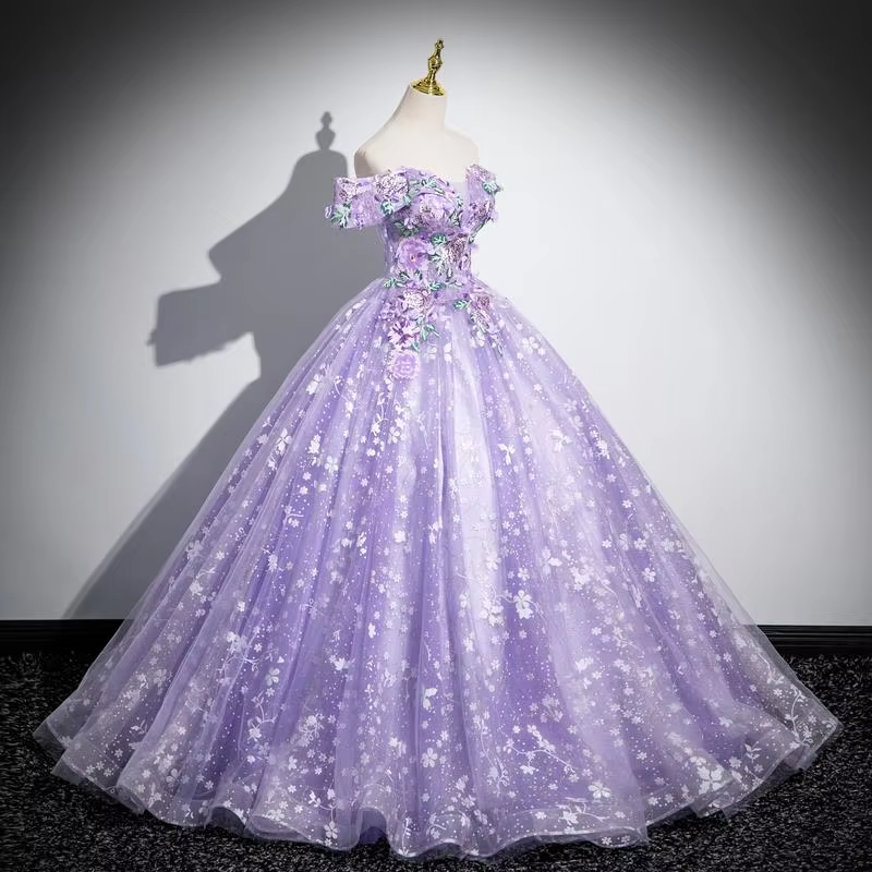 Customized Ball Gown Quinceanera Dresses Appliques Tulle Off Shoulder Prom Birthday Party Gowns Formal Vestido De Anos Sweet 16