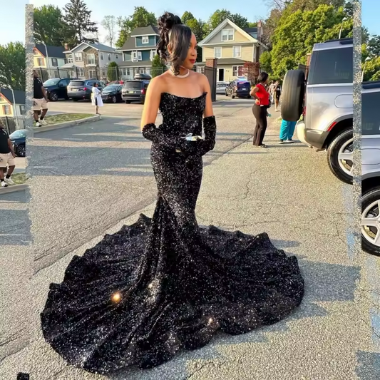 Luxury Pink Feathers Prom Dresses Black Girl 2025 Sheer Neck Rhinestone Party Gowns Mermaid Evening Dress With Gloves Customized
