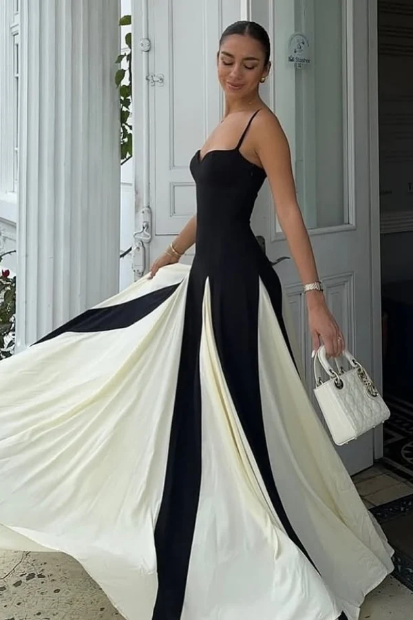 Elegant A-Line Strapless Spaghetti Straps Sleeveless Pleated Open Back Prom Party Dress Evening Formal Gown Cocktail Dress