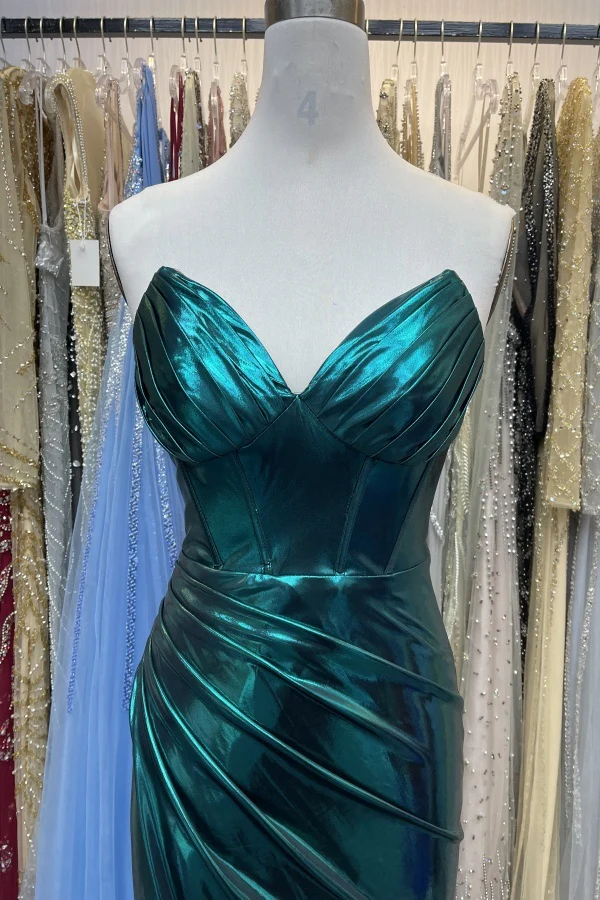Elegant Sheath V Neck Sleeveless Pleated Leather Prom Party Dress Criss Cross Straps Evening Party Dress