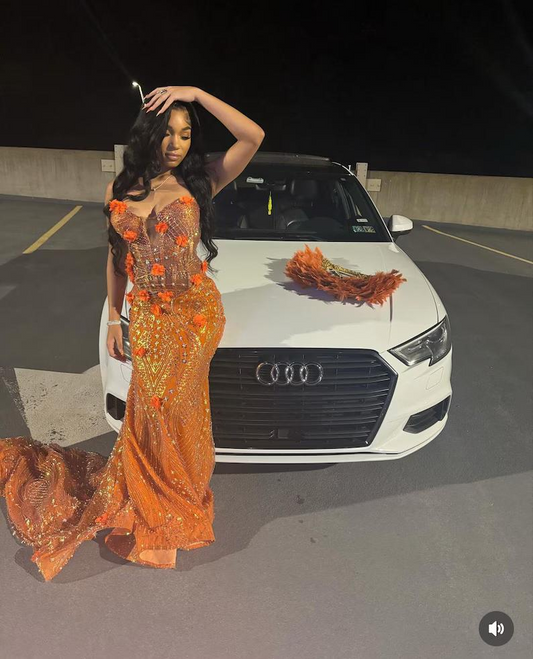 ORANGE LUXURY CORSET DRESS