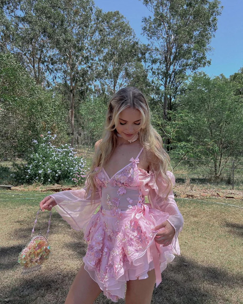 Pretty Pink Organza Appliques A Line Short Graduation Homecoming Dress Birthday Outfits