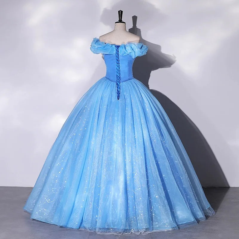 Off-Shoulder Ball Gown Quinceanera Dresses Vestidos De 15 Anos Fashion Glitter Cinderella Birthday Party Customized