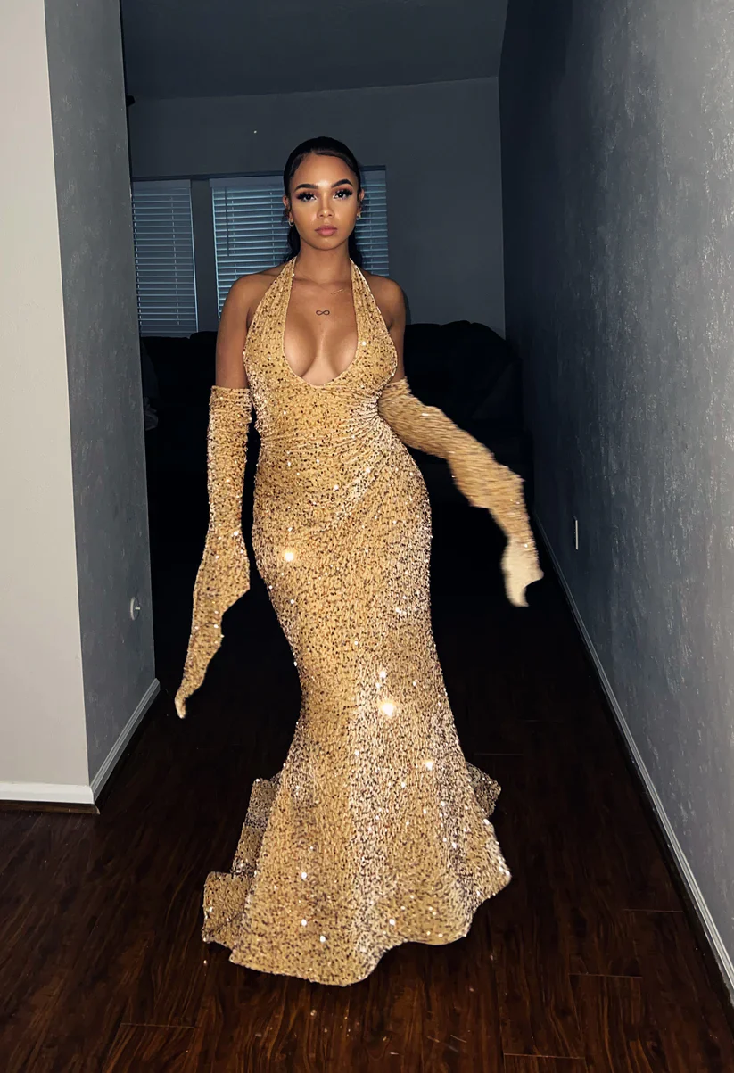 Simple Mermaid Sequin Prom Dresses Birthday Outfit