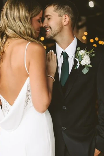 Spaghetti Straps Mermaid Sleeveless Satin Long Beach Wedding Dress