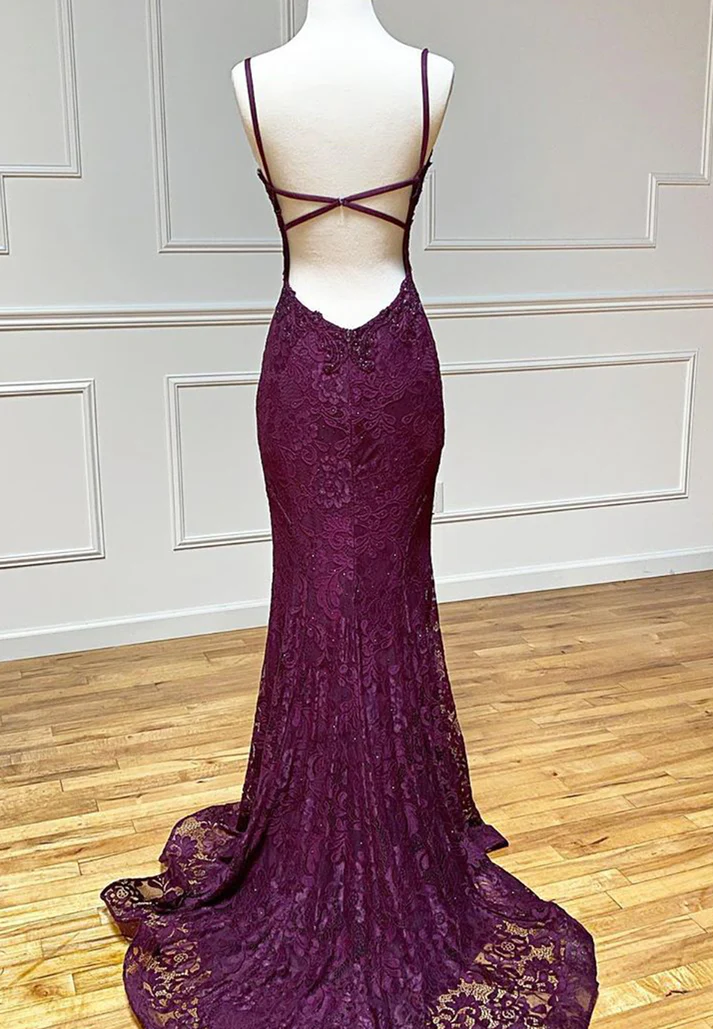 V-Neck Sleeveless Appliques Mermaid Prom Dress