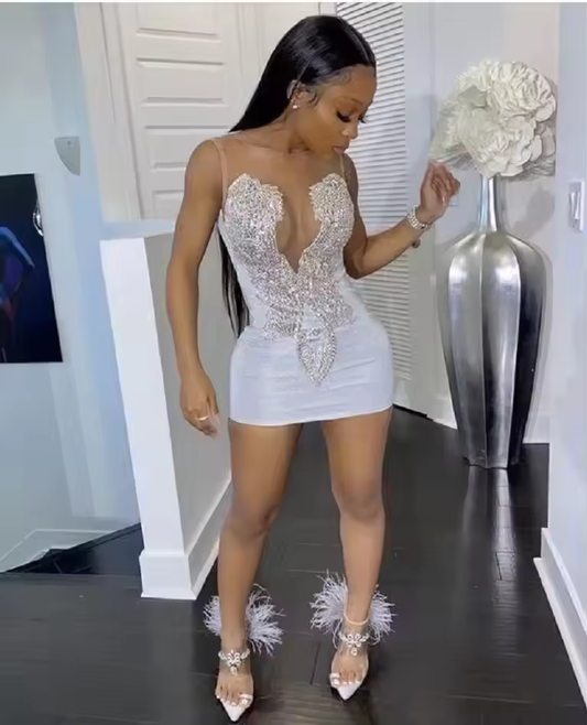 Customized Beaded Mermaid Prom Dress For Black Girls Metallic Formal Evening Party Gowns Sweetherat Short Train Robes De Soirée