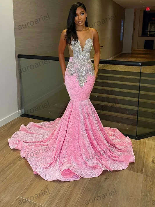 Shoulder Straps Luxurious Tulle Mermaid Prom Dress
