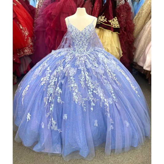 Purple Quinceanera Dresses Ball Gowns For Sweet 16 Girl Appliques Beading Birthday Tulle Prom Dress Vestidos De 15 Años