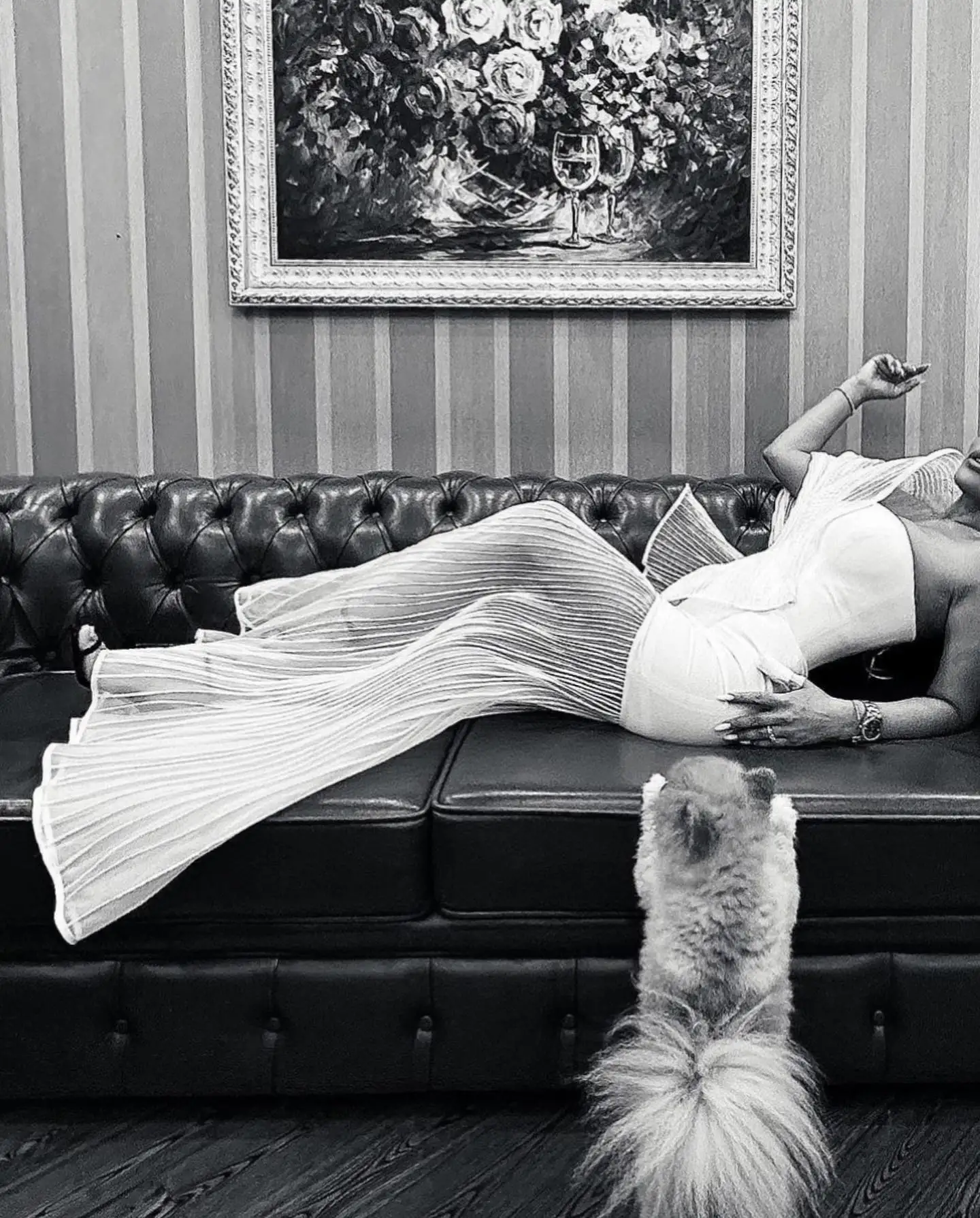 Fashion White Pleated Long Prom Dresses with 3D Pleated Shoulder Couture Mermaid Evening Party Dress