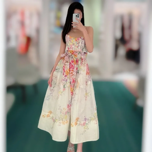 Women's summer slip dress, holiday dress, beautiful, elegant design, fashionable, sweet lady, New Year