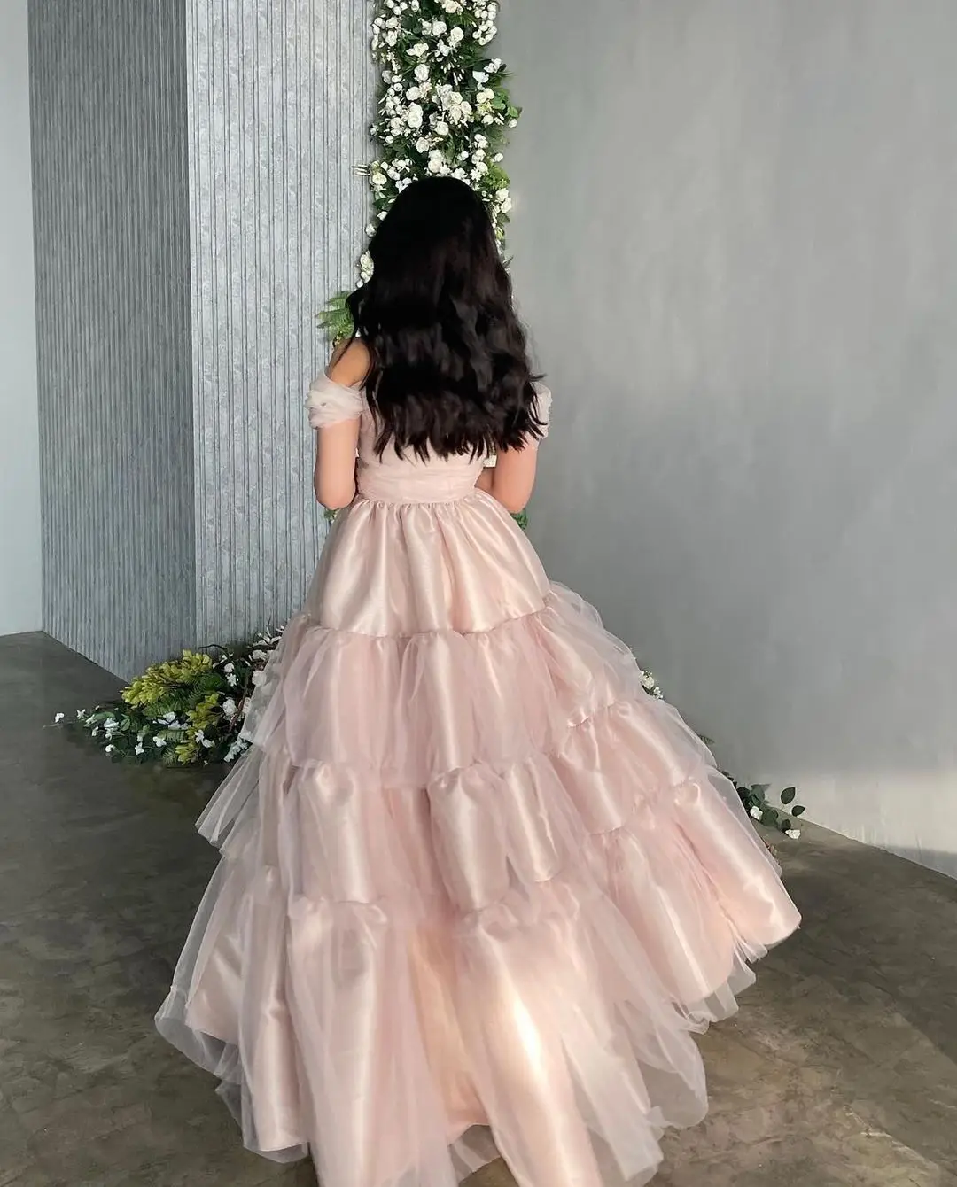 Off-Shoulder A-Line Floor-Length Princess Customized Formal Occasion Dresses