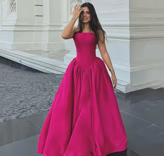 A-line Hot Pink Backless Prom Dress Sleeveless Party Gowns Sweetheart Formal Occassion Dress Customized 2025