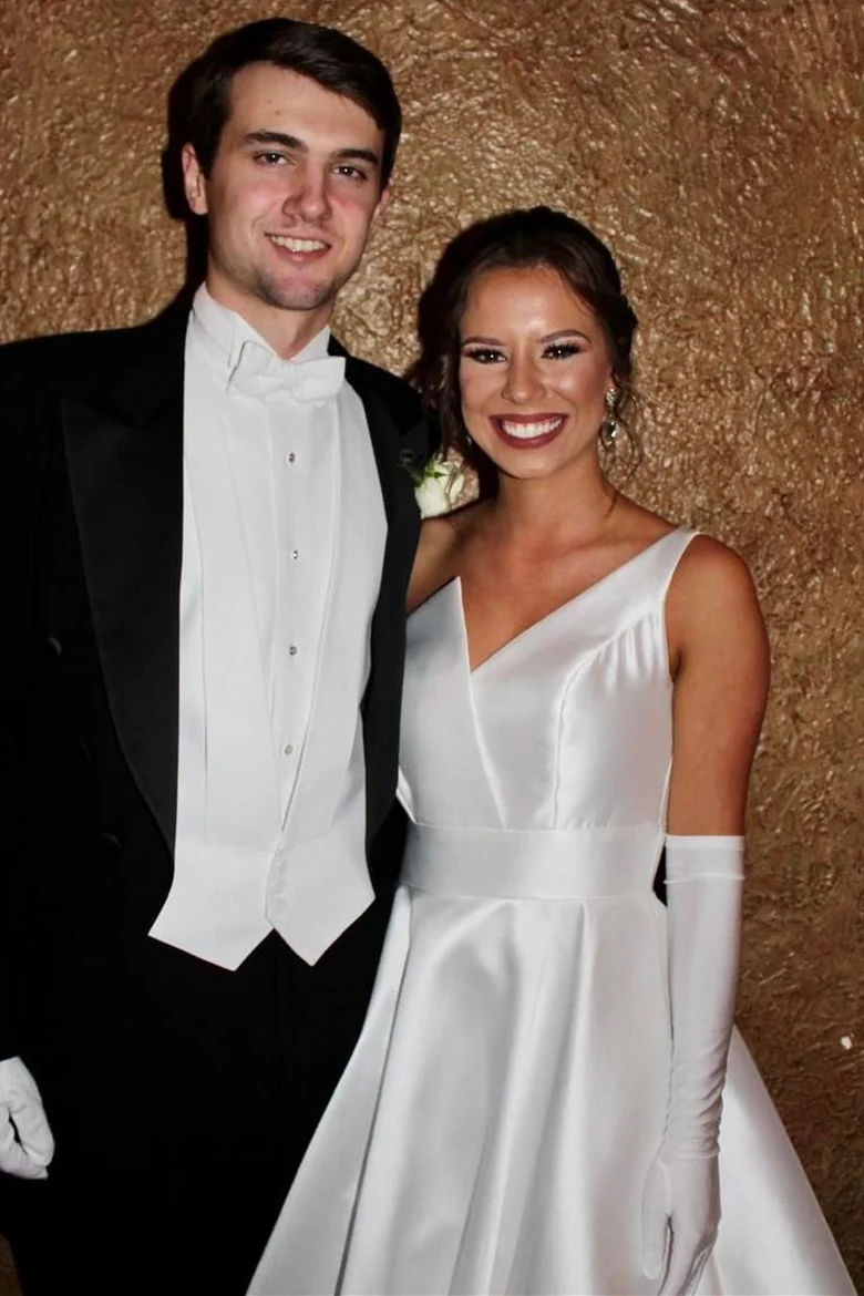 Asymmetrical White Satin A-Line Long Wedding Dress