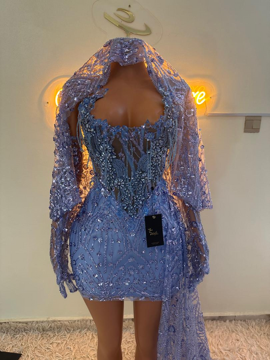 Blue Birthday Short Dress