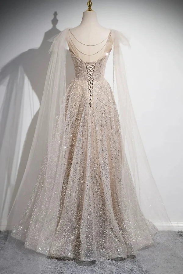 Sparkly A-Line Sweetheart Neck Straps Sleeveless Fully Sequins Floor Length Prom Party Dress Evening Formal Gown Birthday Party Gown