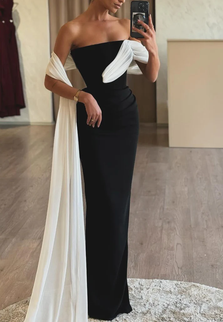 Straight Across Sleeveless Bodycon Mermaid Formal Dress