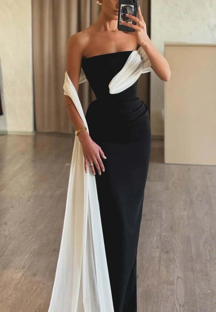 Straight Across Sleeveless Bodycon Mermaid Formal Dress