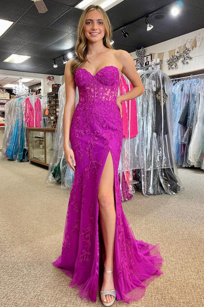 V-Neck Sleeveless Appliques Mermaid Prom Dress