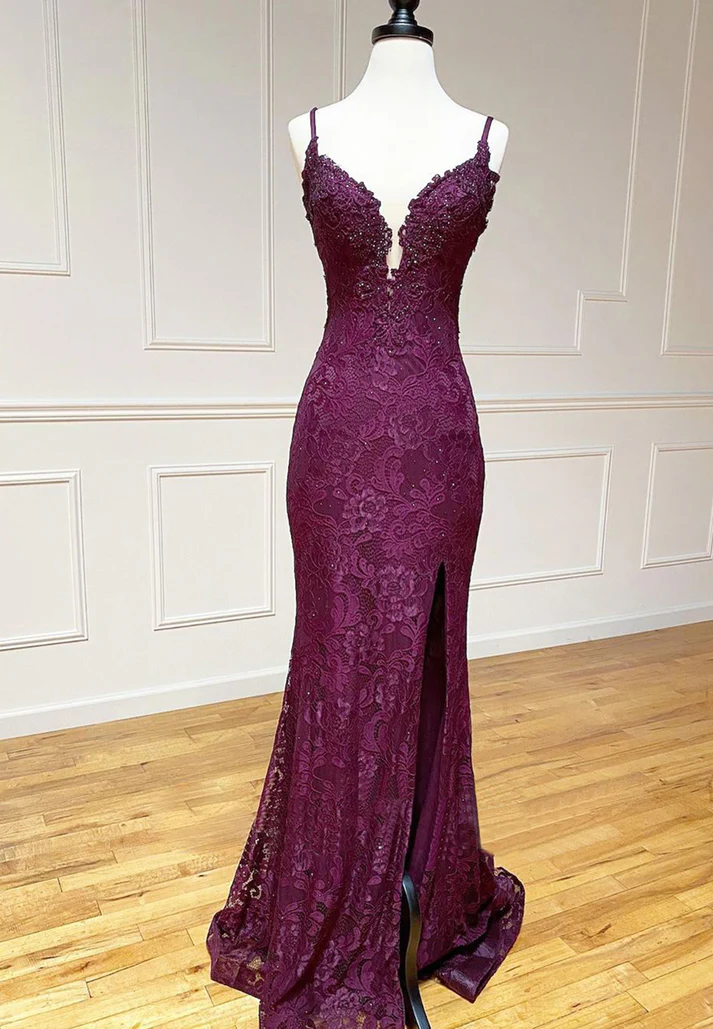 V-Neck Sleeveless Appliques Mermaid Prom Dress