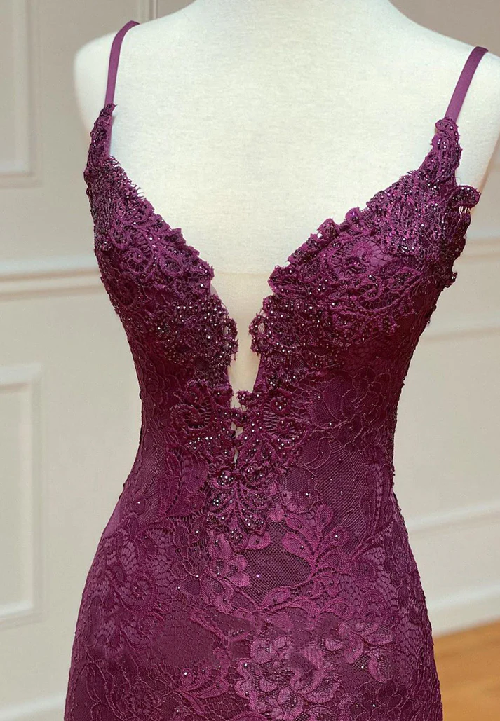 V-Neck Sleeveless Appliques Mermaid Prom Dress