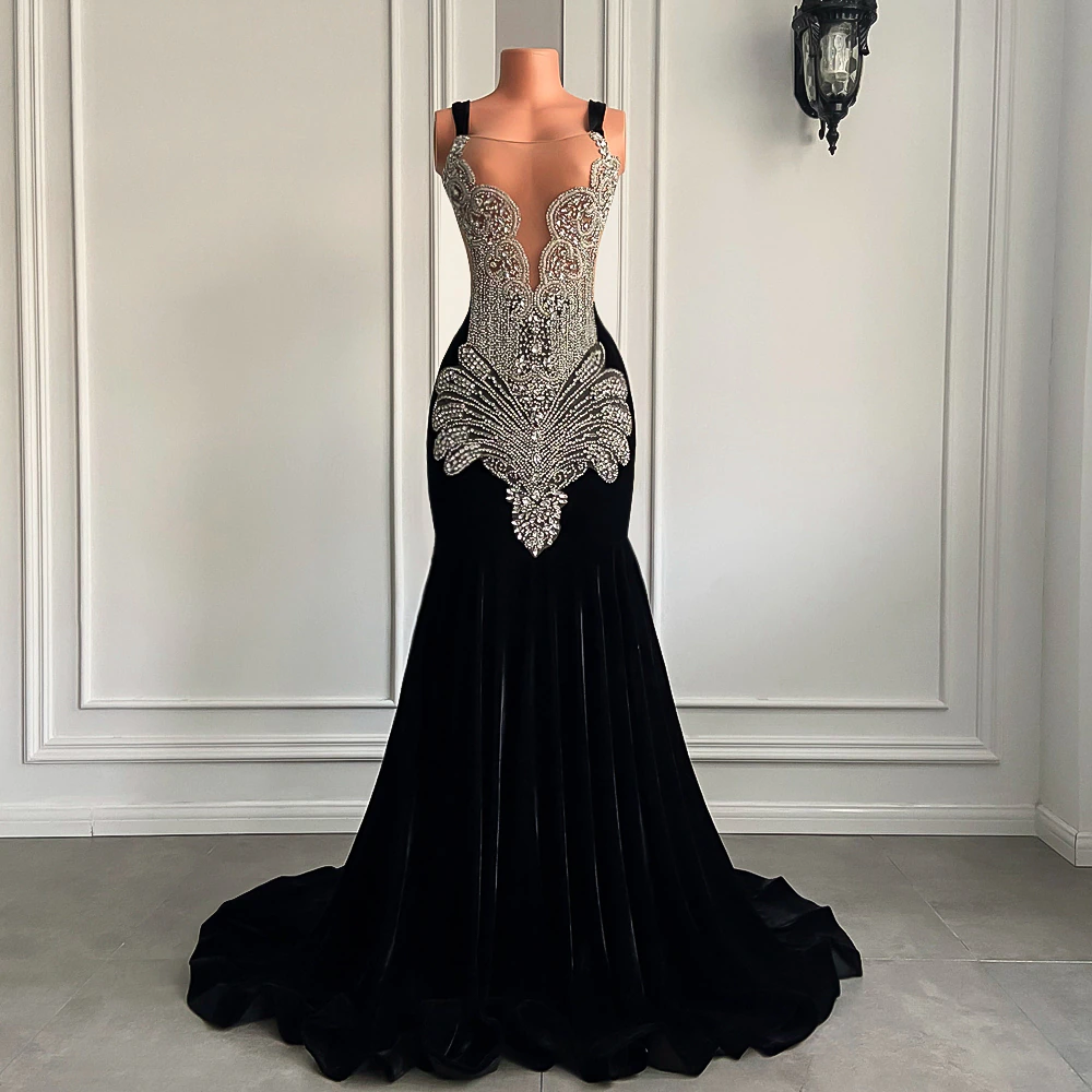 Luxury Long Prom Dresses 2023 Sexy Mermaid Style Sparkly Silver Diamon ...